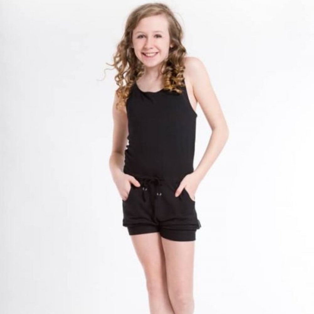 Sugar and Bruno Black Romper - Youth Large/Adult XS